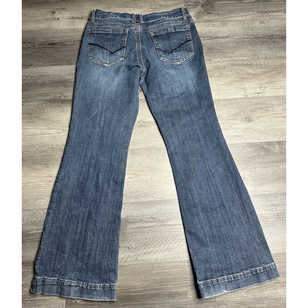 Stetson 214 City Trouser Jeans Womens 16 Regular Blue Medium Wash Flare Western